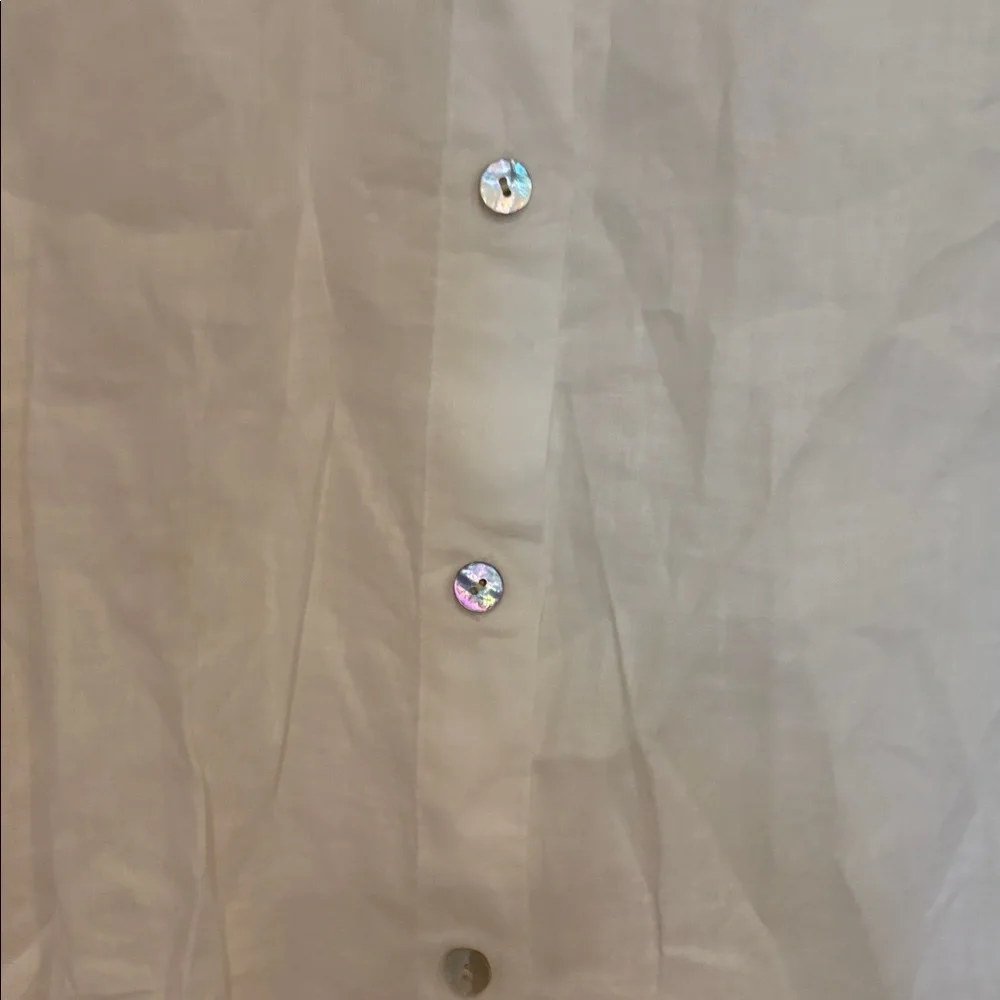 Vince White Linen-Blend Button Collar Shirt - Picture 3 of 7